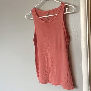 Banana Republic Womens Cotton Tank Size XS Round Neck Salmon Peach Coral Stretch